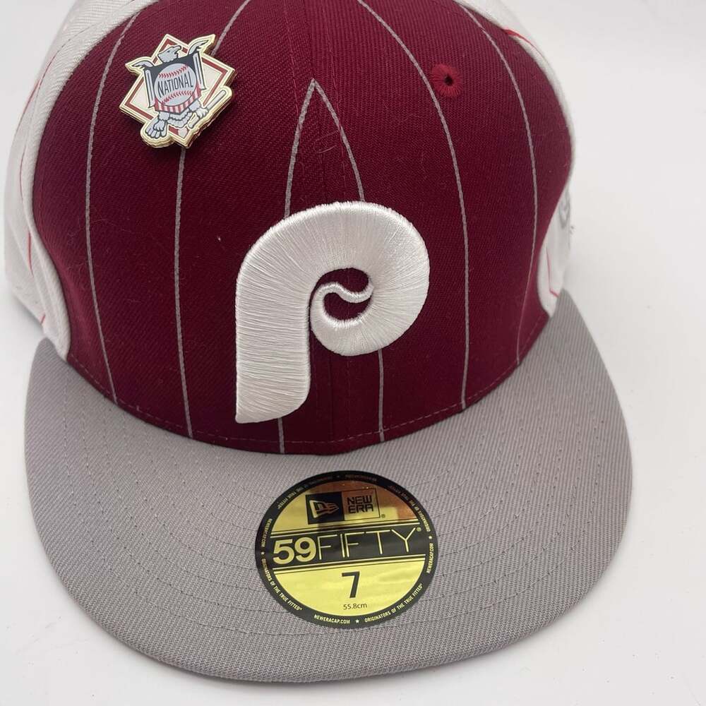 New Era Philadelphia Phillies 59FIFTY Size 7 Pinstripe Fitted Hat
